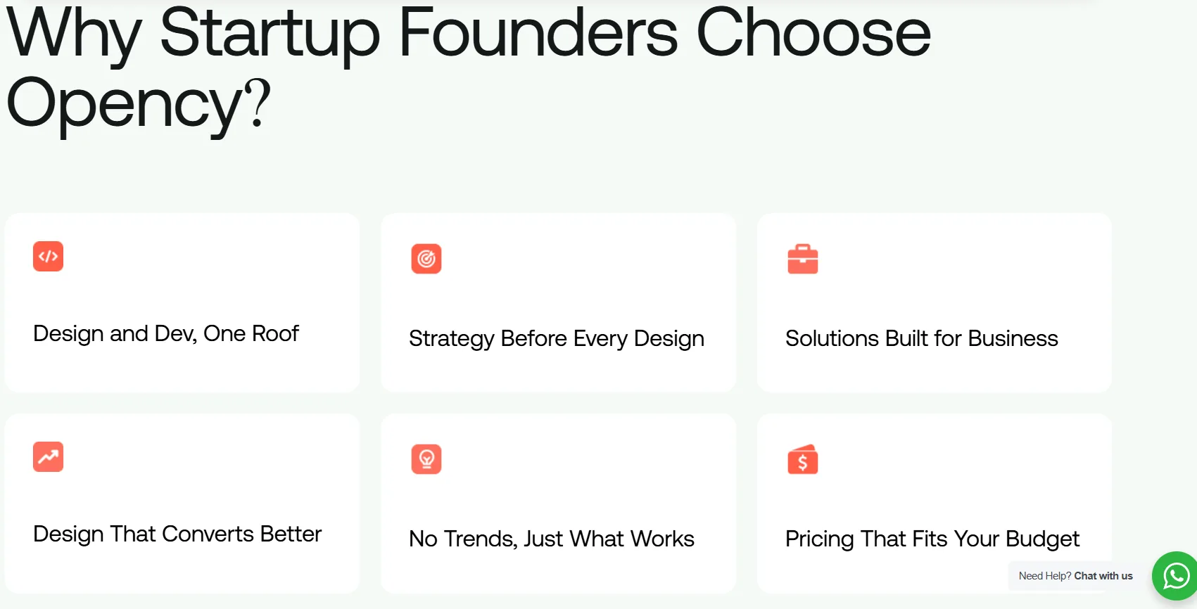 "Why Startup Founders Choose Opency" section